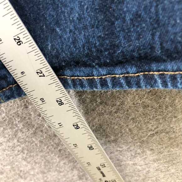 Abercrombie & Fitch Mid Rise 90s Straight Jean Women 34 Short 34P Blue Dark Wash - Picture 9 of 10